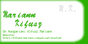 mariann kifusz business card